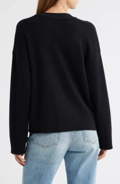 Rails Lindi Cotton, Wool & Cashmere Cardigan In Black