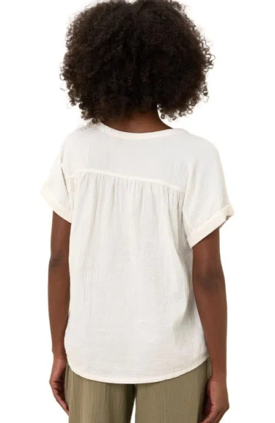 Pact Organic Cotton Coastal Double Gauze Short Sleeve Popover In Green