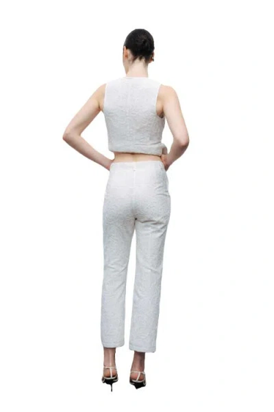 Nocturne Embroidered Bootcut Pants In White