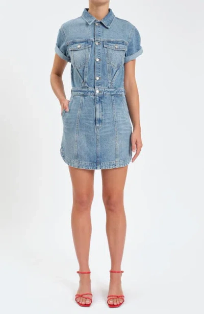 Daze Topanga Denim Romper In Blue