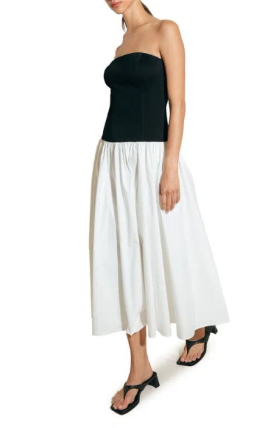 Freemarket Mixed Media Strapless Dress