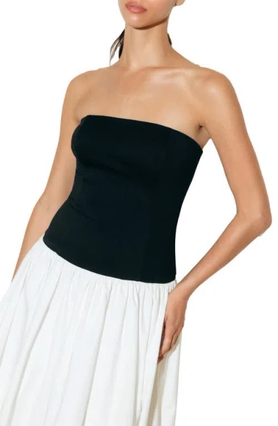 Freemarket Mixed Media Strapless Dress