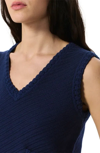 Rag & Bone Claire Cotton Blend Crop Sweater Vest In Blue