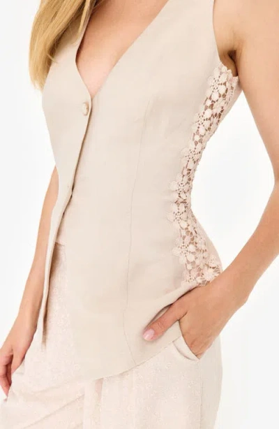 Cami Nyc Sabella Lace Trim Vest In Neutral