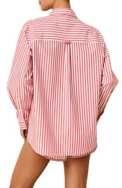 Solid & Striped The Avril Linen Blend Button-up Shirt In Pink