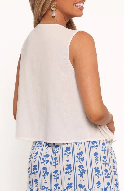 Petal And Pup Petal & Pup Delia Tie Front Pleat Tank In White