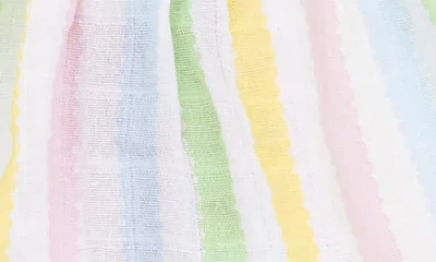 Angel Dear Rickrack Smocked Organic Cotton Ruffle Strap Top & Bloomers Set In Multi