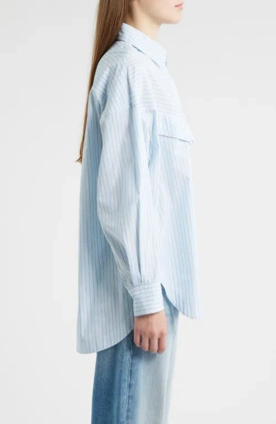 Hugo Boss Boss Orange Bostaffa Relaxed Fit Cotton Button-up Shirt In Blue