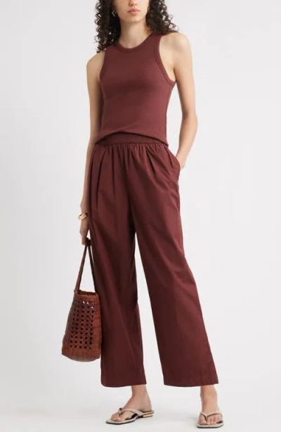 Nordstrom Cotton Poplin Pants In Brown