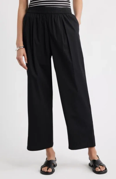 Nordstrom Cotton Poplin Pants In Black