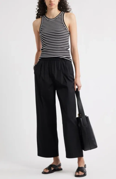 Nordstrom Cotton Poplin Pants In Black