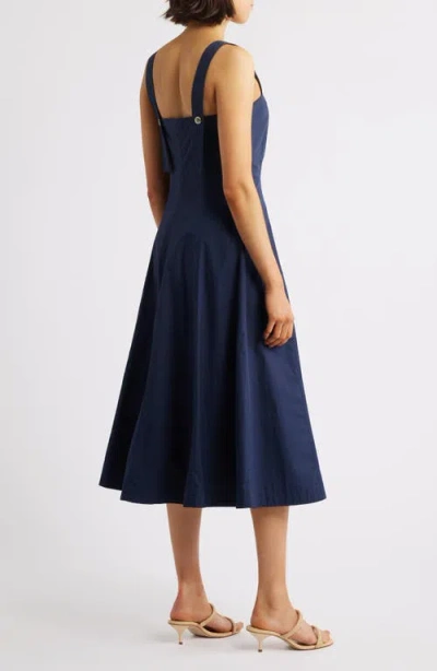 Frnch Alfreda Fit & Flare Midi Dress In Blue