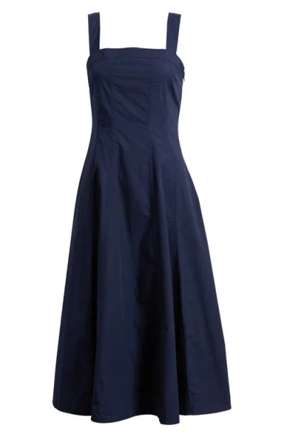Frnch Alfreda Fit & Flare Midi Dress In Blue