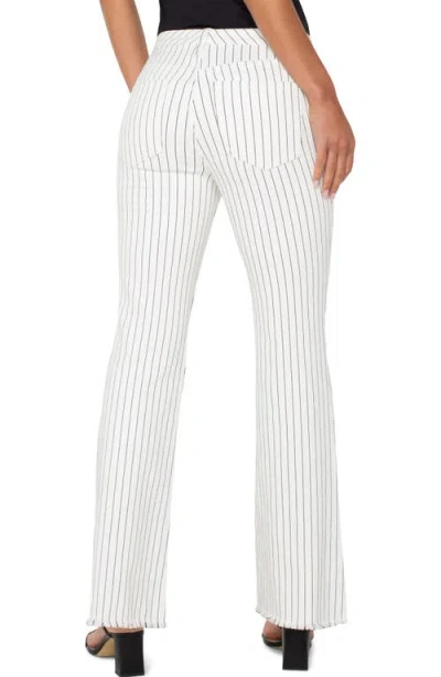 Liverpool Los Angeles Hannah Pinstripe Frayed Flare Jeans In White