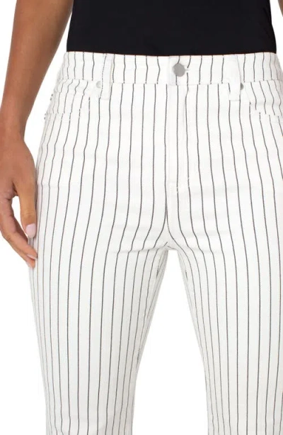Liverpool Los Angeles Hannah Pinstripe Frayed Flare Jeans In White