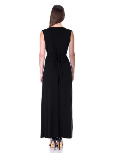 24seven Comfort Apparel Plus Size Sleeveless Empire Waist Maxi Dress