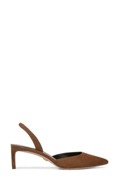 Veronica Beard Caroline Slingback Pointed Toe Kitten Heel Pump In Brown