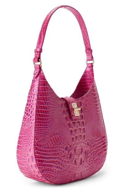 Brahmin Fallon Croc Embossed Leather Shoulder Bag