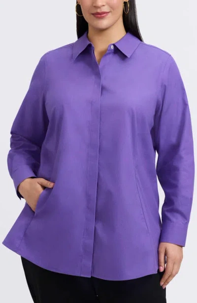 Foxcroft Cici Tunic Blouse In Blue