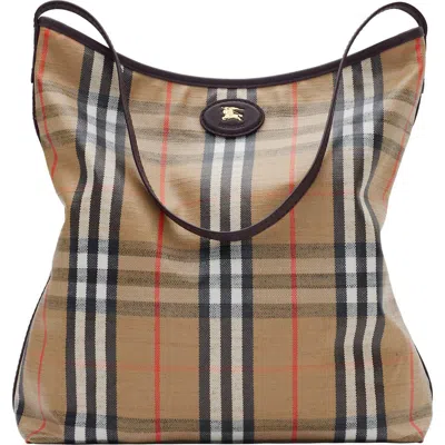 Burberry Highlands Coated Canvas Shoulder Bag