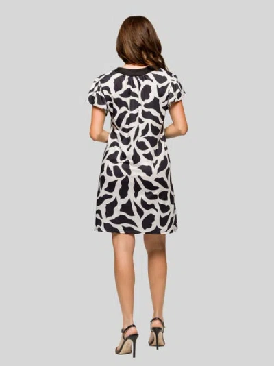 24seven Comfort Apparel Maternity Black And White Short Sleeve Scoop Neck Mini Dress