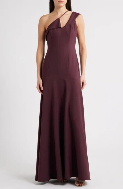 Black Halo Nairobi One-shoulder Gown In Purple