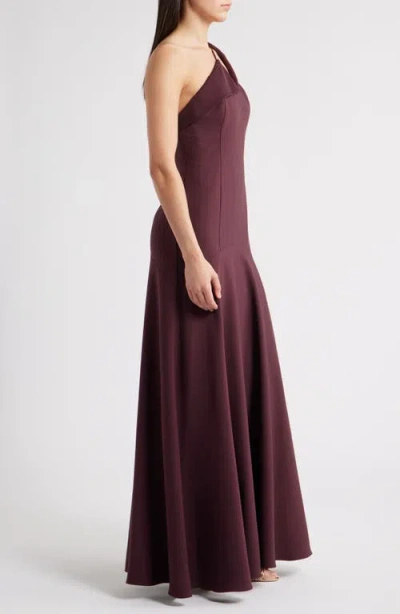 Black Halo Nairobi One-shoulder Gown In Purple