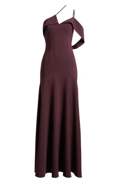 Black Halo Nairobi One-shoulder Gown In Purple