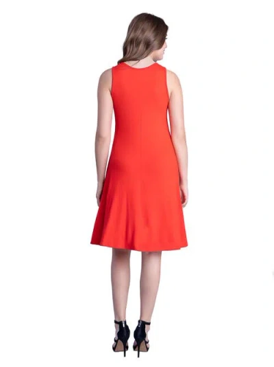 24seven Comfort Apparel Sleeveless A-line Fit And Flare Skater Dress In Red