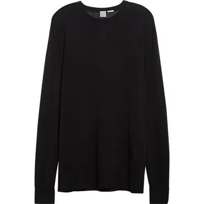 Totême Toteme Long Sleeve Knit T-shirt In Black
