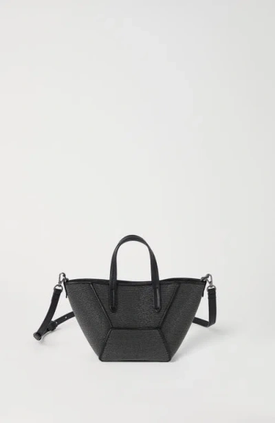 Brunello Cucinelli Precious Bc Duo Mini Bag In Grained Leather In Black