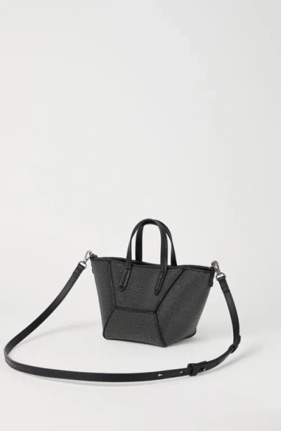 Brunello Cucinelli Precious Bc Duo Mini Bag In Grained Leather In Black