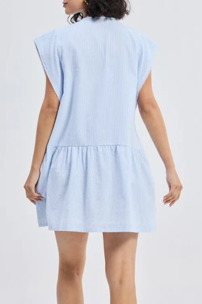 Reistor Oversized V-neck Short Dress With Concealed Placket