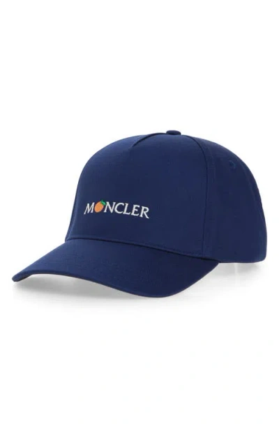 Moncler X Gilga Farm By Donald Glover Embroidered Baseball Cap In Blue