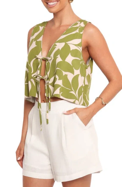 Petal And Pup Petal & Pup Valia Floral Tie Front Top In Multi