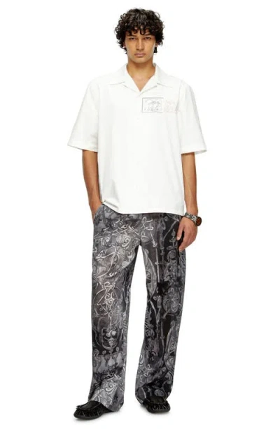 Diesel ® S-brack-a-hgbs Organic Cotton Bowling Shirt In White