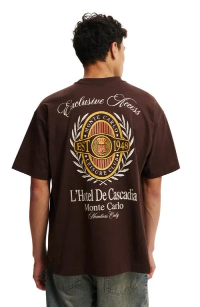 Cotton On Box Fit Graphic T-shirt In Brown