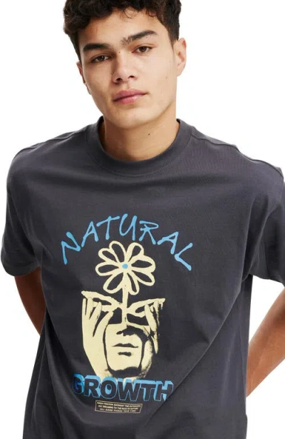 Cotton On Box Fit Graphic T-shirt In Gray