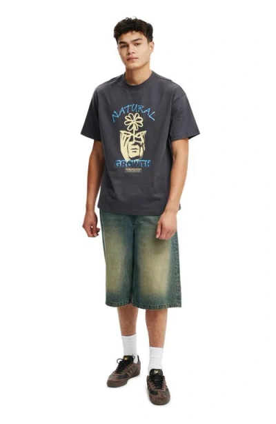 Cotton On Box Fit Graphic T-shirt In Gray