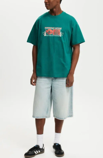Cotton On Box Fit Graphic T-shirt In Green