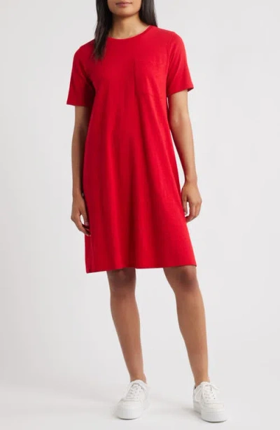 Eileen Fisher Organic Cotton T-shirt Dress In Red
