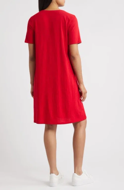 Eileen Fisher Organic Cotton T-shirt Dress In Red