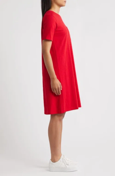 Eileen Fisher Organic Cotton T-shirt Dress In Red