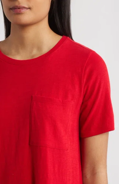 Eileen Fisher Organic Cotton T-shirt Dress In Red