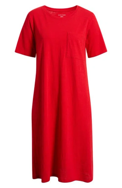 Eileen Fisher Organic Cotton T-shirt Dress In Red