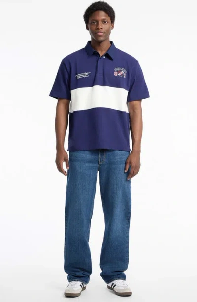 Guess Jeans Colorblock Short Sleeve Rugy Shirt In Multi