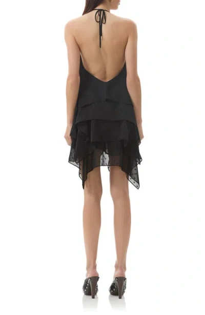 Afrm Decima Clip Dot Minidress In Black
