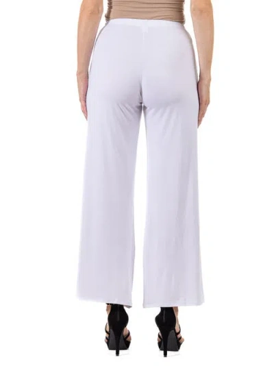 24seven Comfort Apparel Petite Comfortable Solid Color Palazzo Wide Leg Pants In Multi