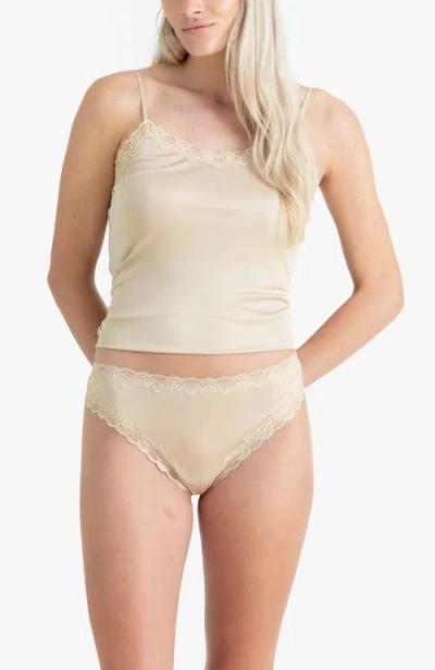 Uwila Warrior Soft Silk Thong Underwear In Neutral