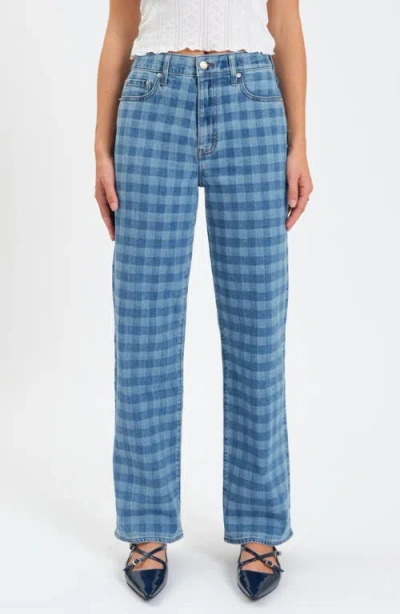 Daze 1999 Ripped High Waist Straight Leg Jeans In Blue